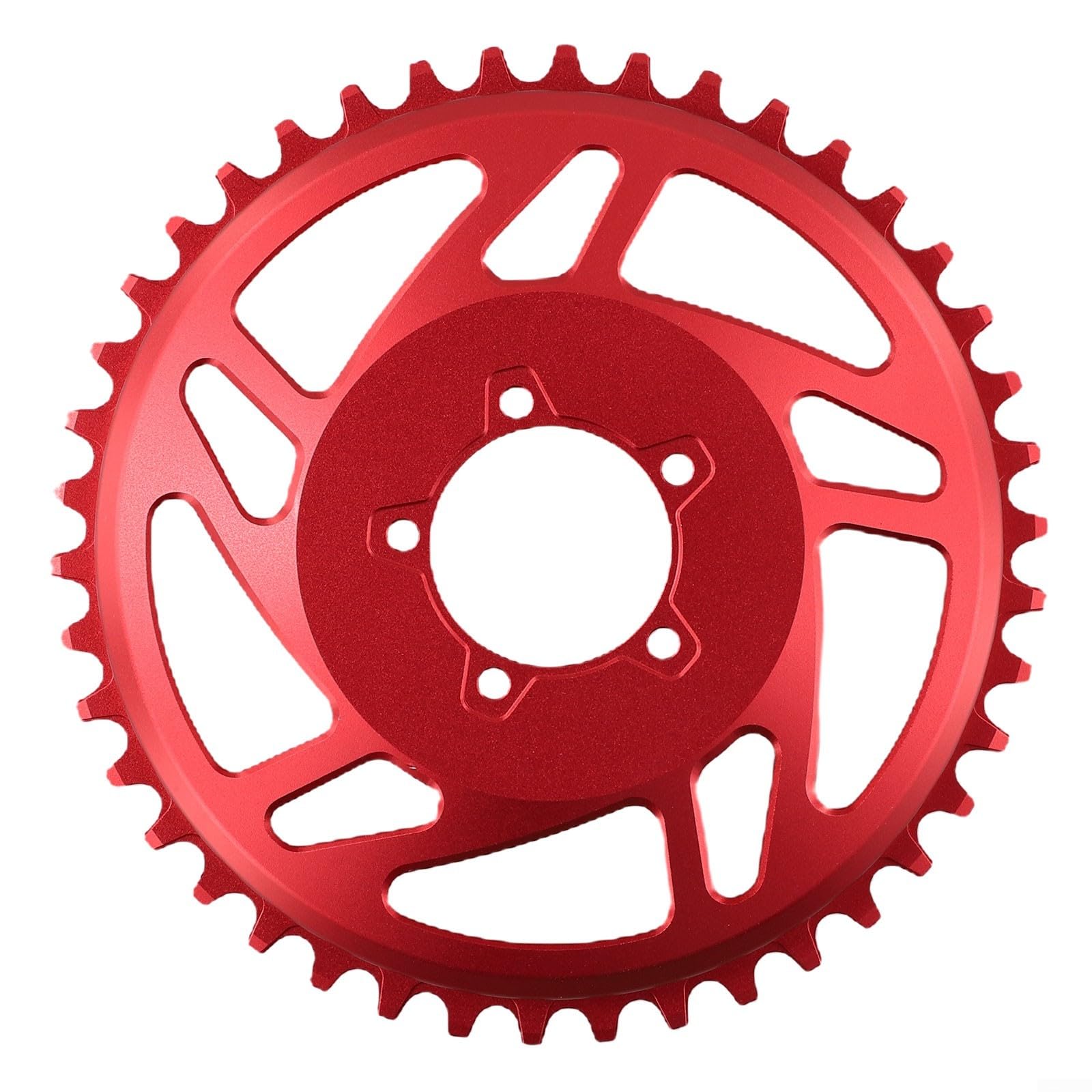 Bafang bague de correction 42T rouge en alu usiné CNC pour un alignement précis de chaîne vélo