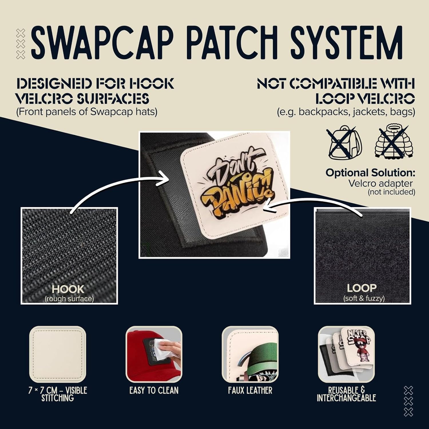 Adjustable Baseball Hat with Interchangeable Removable Patch – Unisex Trucker Cap for Men & Women