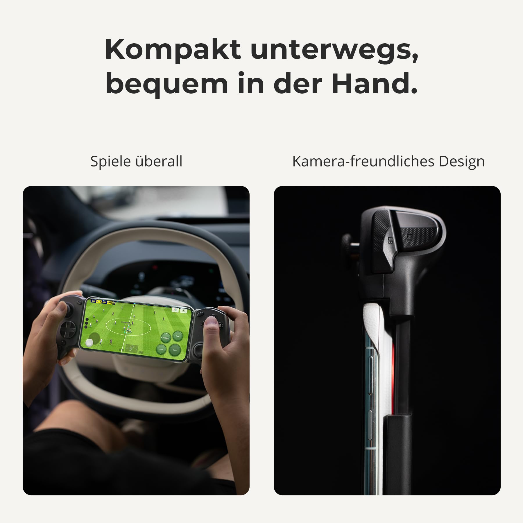 abxylute S8 Bluetooth Mobile Controller für iPhone15/16/17, iPad, Android-Handys, Tablets, Switch 1 & 2 – Drahtloses Gamepad mit Hall-Sensor Joystick, Hall-Sensor Trigger, Schwarz (black)