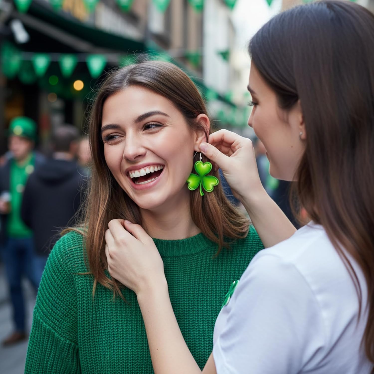 Kigeli 6 Pairs Valentine's Day/St. Patrick's Day Earrings for Women Love Heart/Irish Shamrock Dangle Earrings Jewelry Gifts Accessories for Mother Wife Sister Birthday Decorations - Image 9