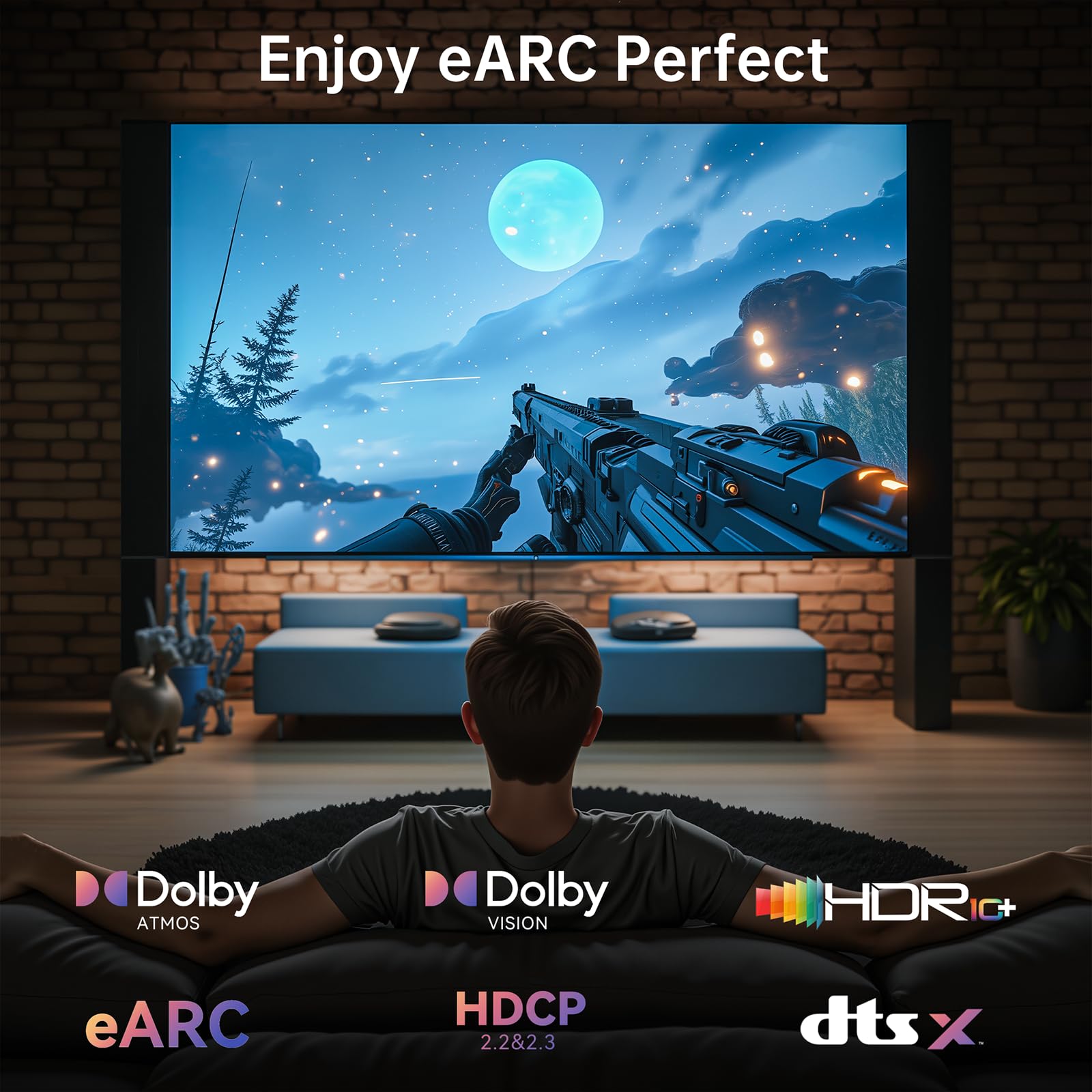 8K HDMI-Kabel, 3 m, zertifiziertes Ultra-High-Speed-HDMI-auf-HDMI-Kabel, geflochtenes Kabel, 8K @ 60Hz, DTS:X, HDCP 2.2 & 2.3, HDR 10, kompatibel mit Roku TV/PS5/HDTV