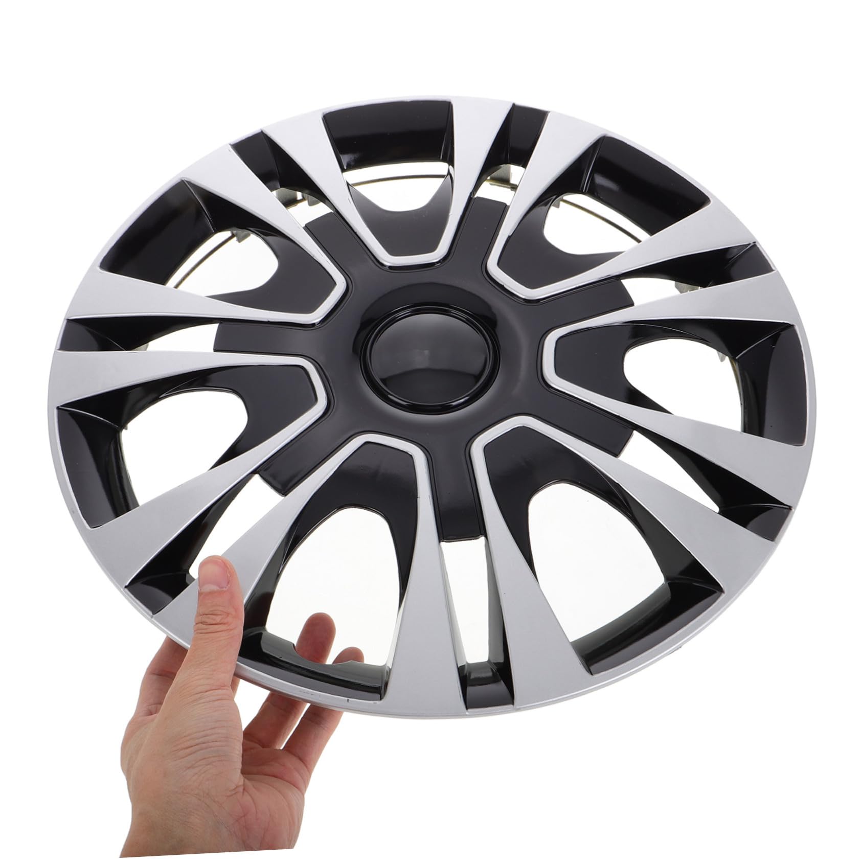 GLEAVI Coprimozzi Neri Universali 14 Pollici Copriruota Auto Impermeabile Accessori Per Veicoli Facile Installazione Design Elegante Protezione Pneumatici