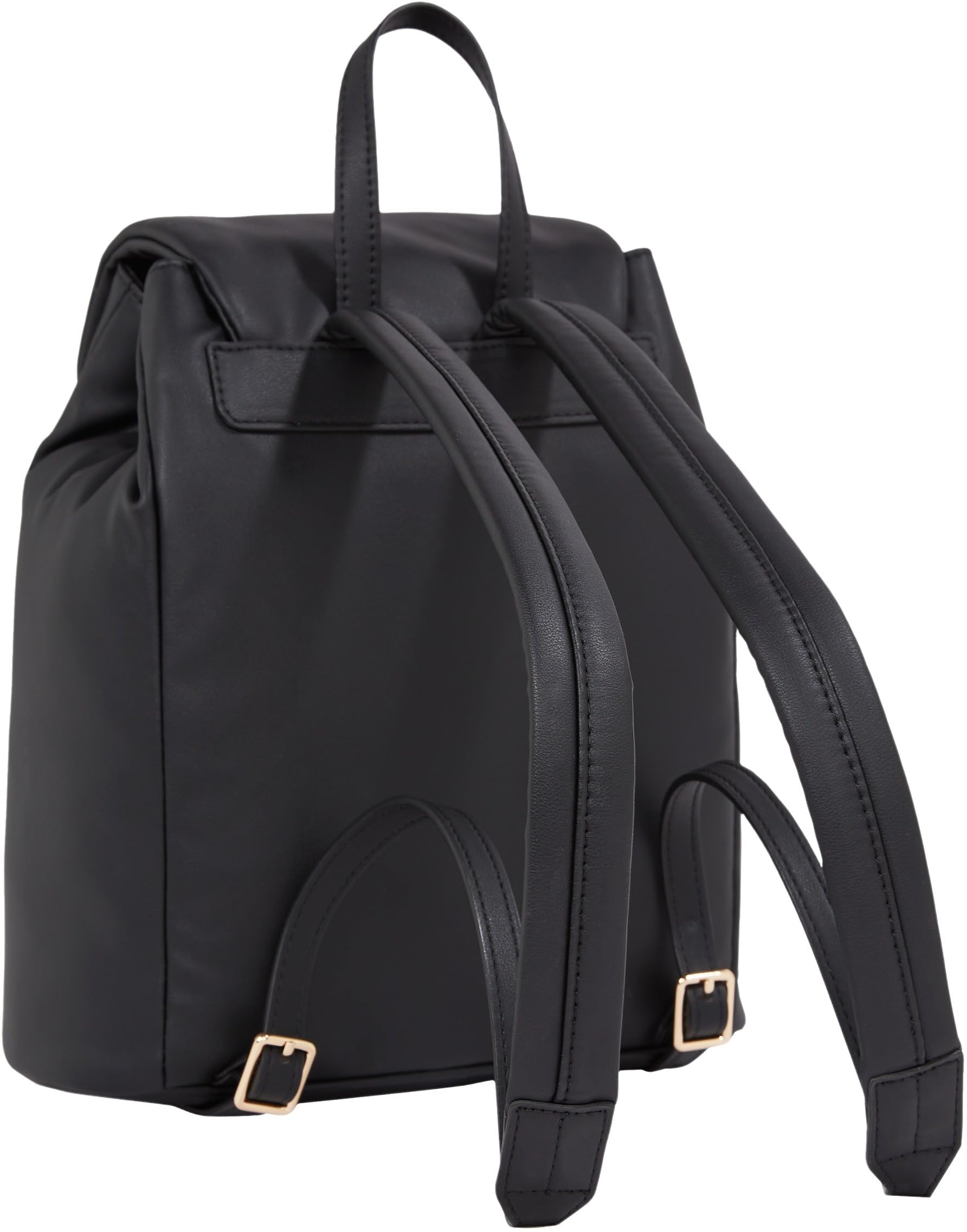 Tommy Hilfiger Donna Zaino Poppy Reform Flap Backpack con Cordoncino, Nero (Black), Taglia Unica