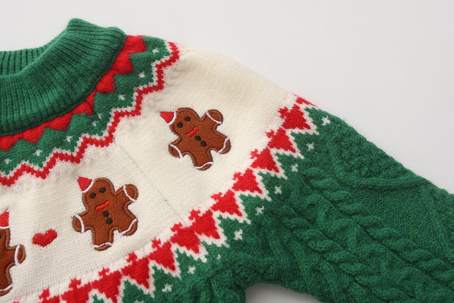 Girls Christmas Sweater Pullover Xmas Gingerbread Fair Isle Warm Winter Knit Top - Image 9