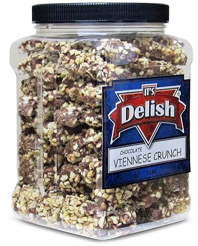Miniatura 5 de Gourmet Viennese Crunch by Its Delish - Recipiente reutilizable jumbo de 2 libras (tarro de 32 onzas) - Chocolate negro premium recubierto con