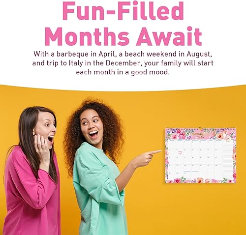 Miniatura 8 de S&O - Calendario de pared floral de acuarela de enero de 2024 a junio de 2025, calendario mensual arrancable, calendario académico de pared de 18