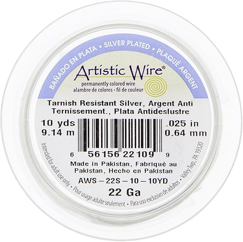 Miniatura 3 de Alambre de plata artístico sin deslustre, calibre 22, 10 yardas  BDC-825.40