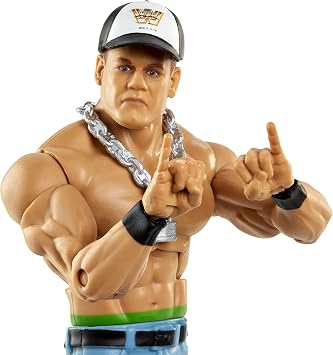 WWE MATTEL Top Picks Elite John Cena 6-inch Action Figure with Deluxe Articulation for Pose and Play, Life-like Detail, Authentic Ring Gear & Accessory,Multi,GVC03