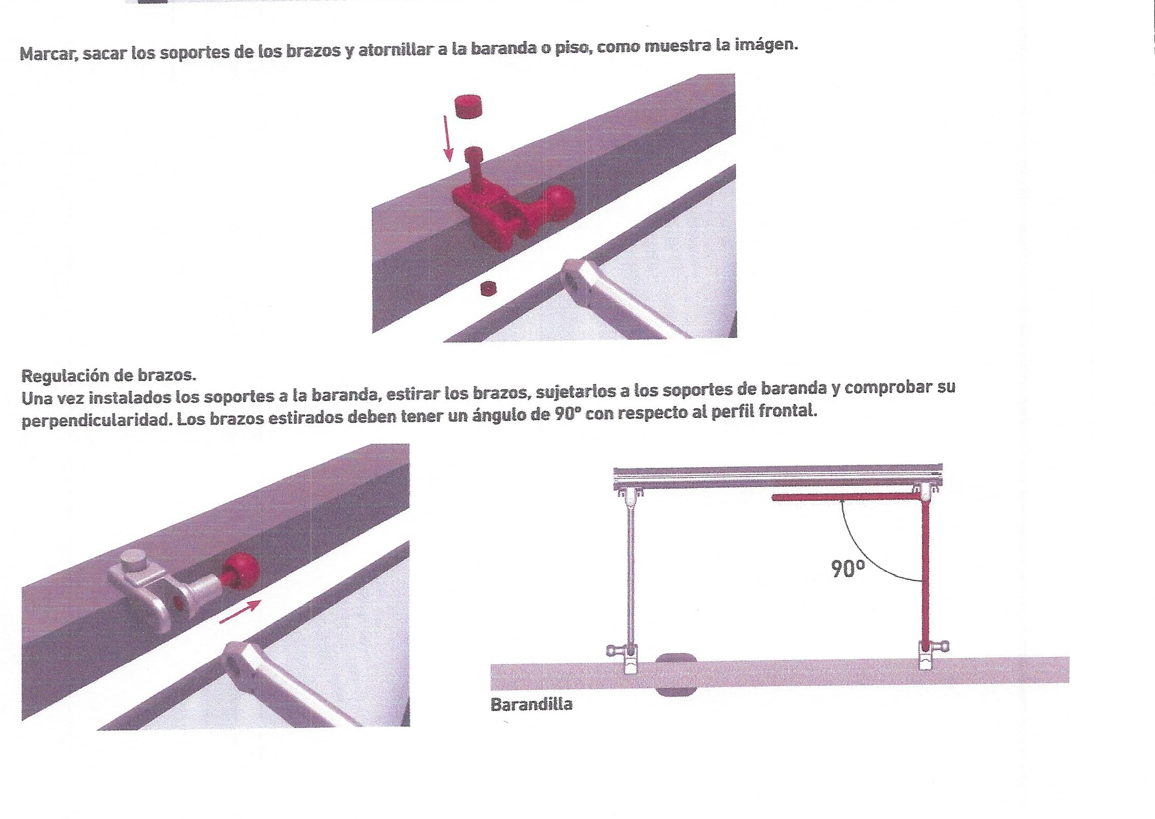 Soportes 2. barandilla toldo balcon.juego. dos modelos a escojer. (SIPLAN))