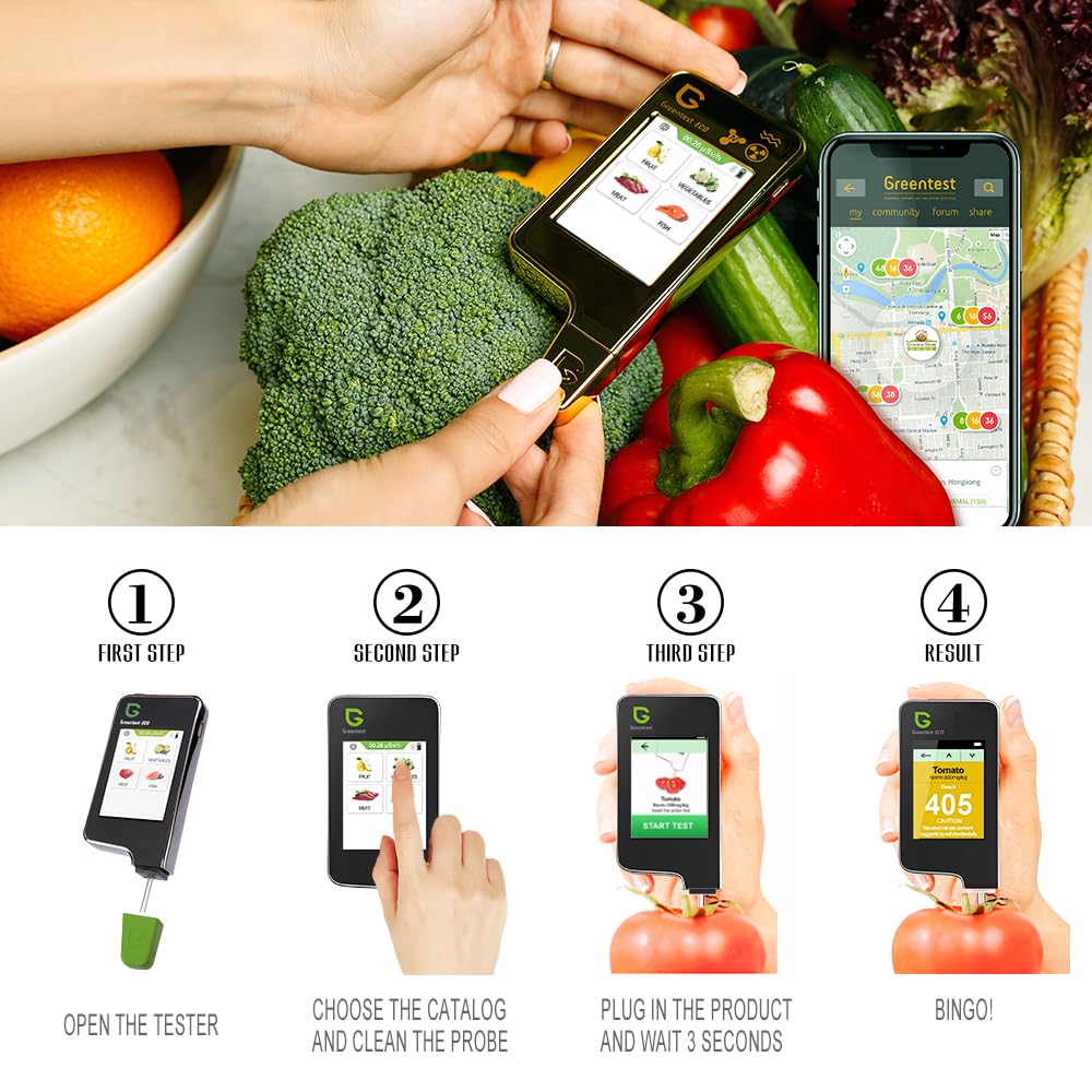 Mini probador de nitrato 3FB para pescado, frutas, verduras, carne, probador de agua TDS para la salud del hogar, seguridad alimentaria, color negro
