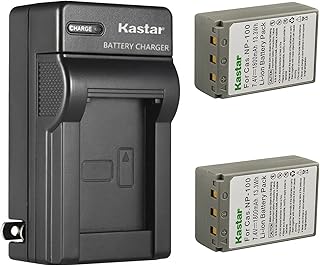 Kastar 2-Pack Battery and AC Wall Charger Replacement for Casio NP-100 CNP100 NP-100L NP-100DBA Battery, Casio BC-100L Charger, Casio Exilim Pro EX-F1 EXF1, Casio Exilim Pro EX-F1BK EXF1BK Cameras