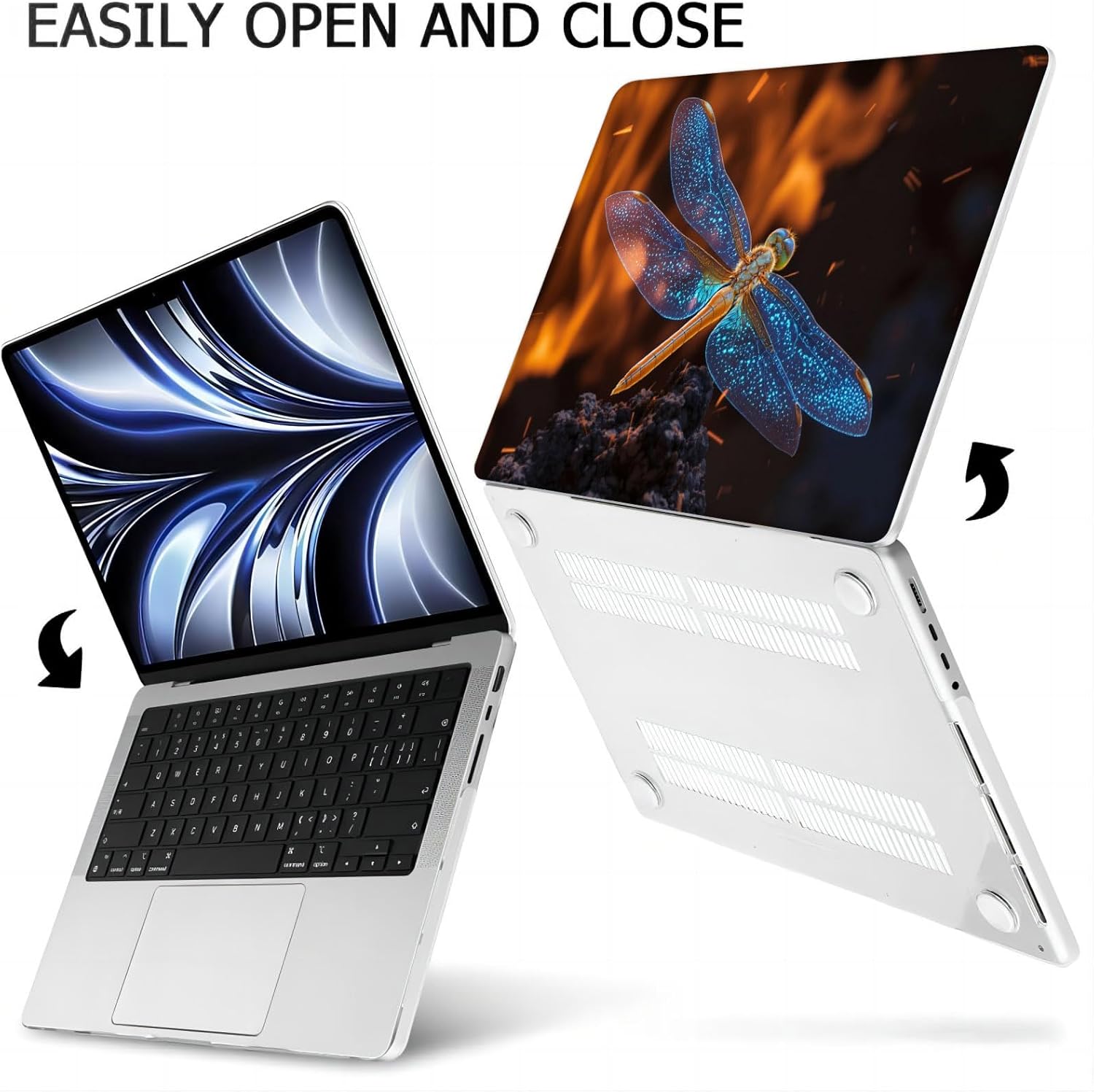 Compatible with MacBook Neo 13-inch, Hard Shell Case with Keyboard Cover and Screen Protector (A3404 A18 Pro chip, 2026 Release) - Dragonflies MC22887