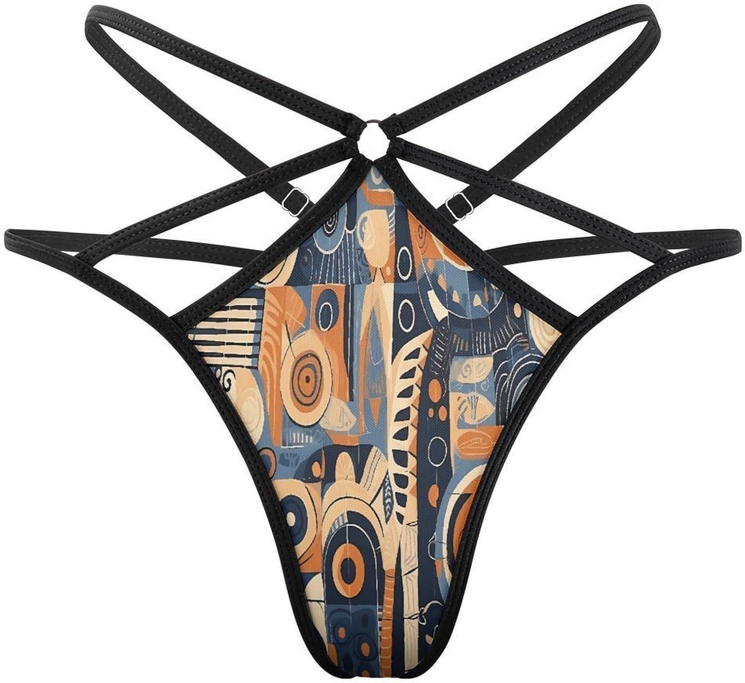 Women's Sexy G-String Thong Panties, Sheer Mesh T-back Underpants | Modern Style Pattern Breathable Stretchy Low Rise Underwear, Comfort Soft No Show Panties for Date Night, 3X-Large