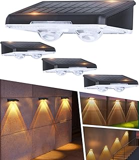 ソーラー 屋外 フェンスライト 玄関灯 イルミネーション センサー ガーデンライト 1000mAH IP66防水 超高輝度 LED 表札灯 表示灯 門柱灯 庭 階段 通路 バックヤード 取付簡単 4個入り