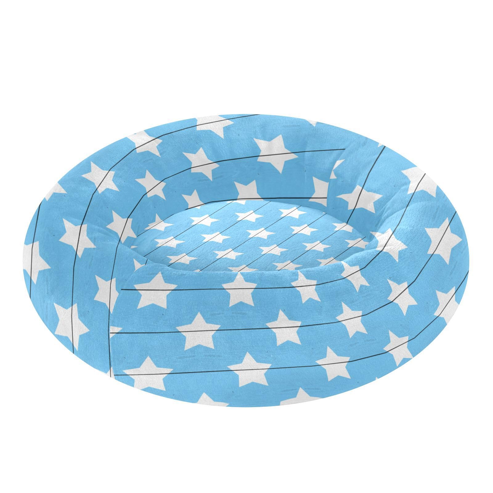Lit pour chat sans couture anti-stress panier étoiles bleues sommeil profond S
