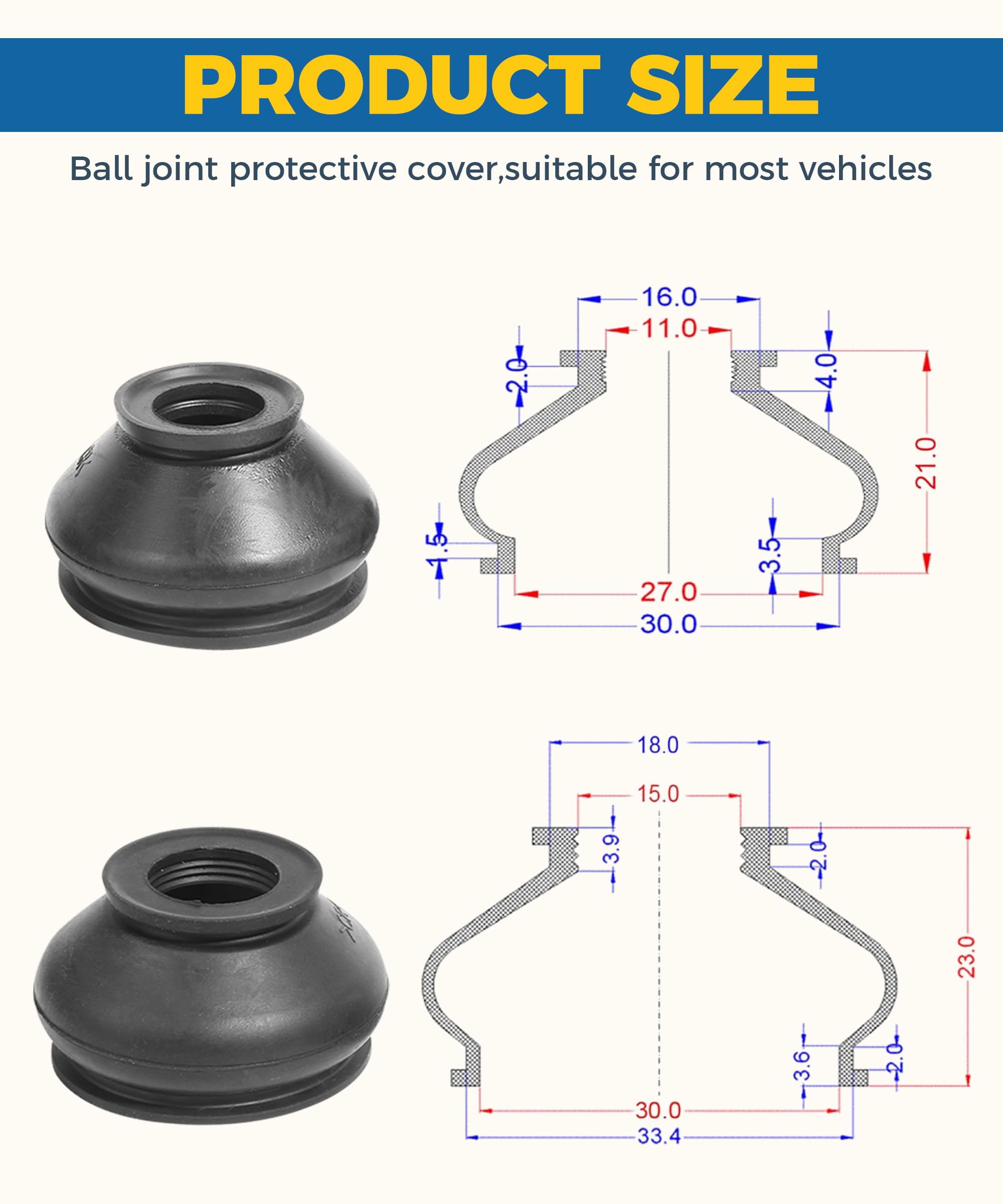 Kit 28 Pezzi Coperture Antipolvere Per Giunti Sferici Auto - Sospensione E Sterzo, Facile Installazione - Foto 2