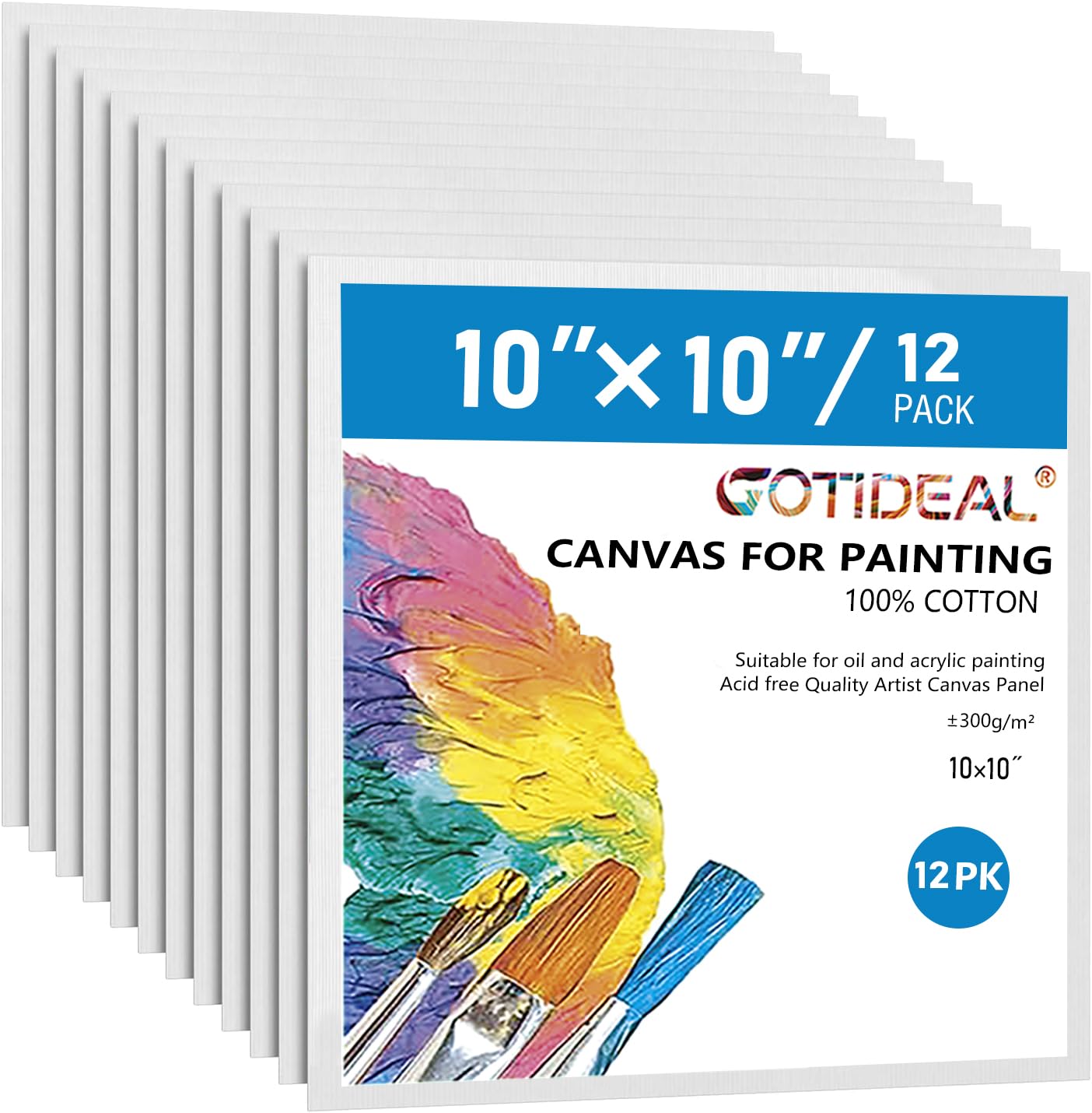 Lienzos para pintar acrílico y óleo en tableros planos 10x10 1