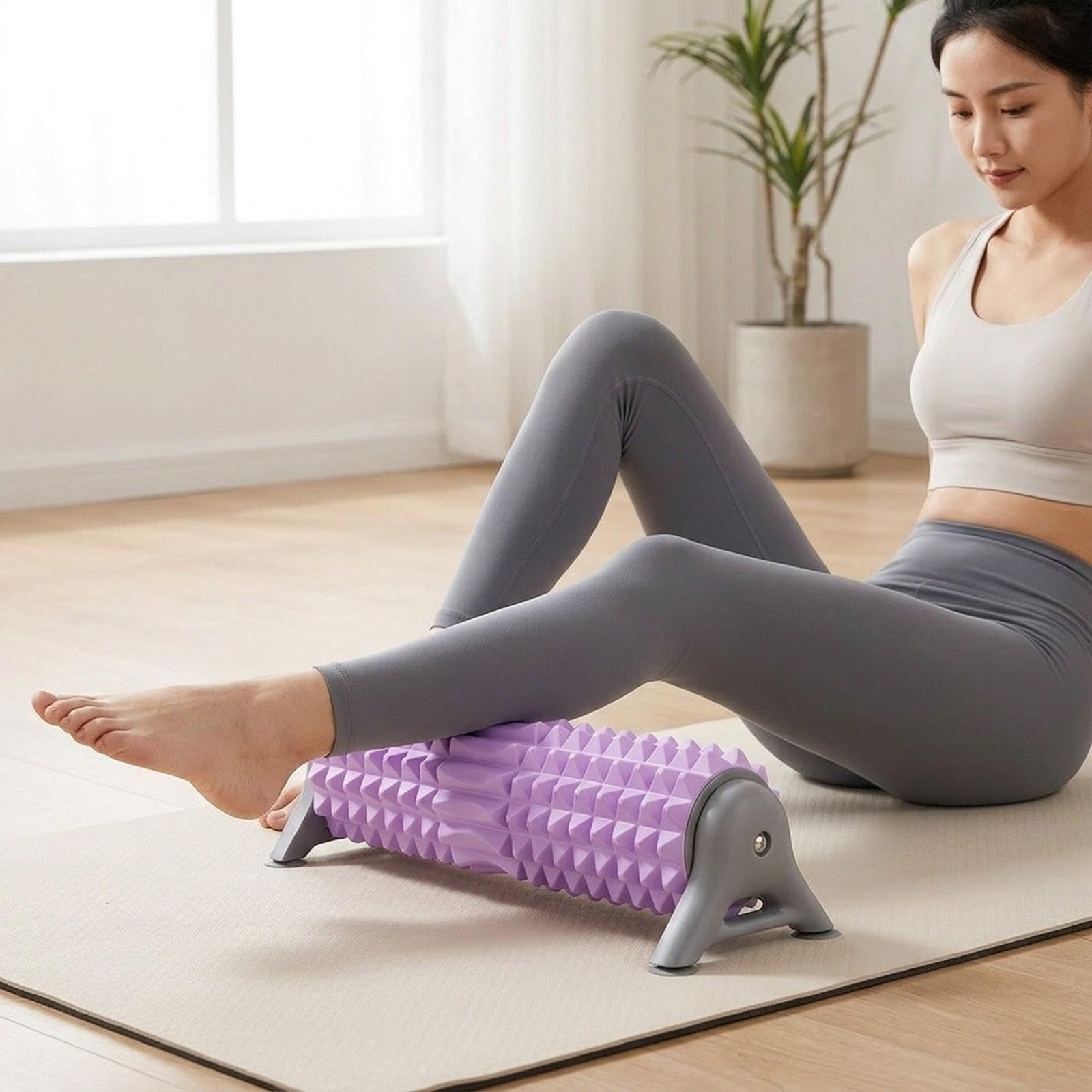 Homyl Fitness Roller Pilates Trainingsblock Muskeldehnung Gymnastik Massagerolle Aus Eva mit Rutschfestem Design für Heimfitness Körperentspannung