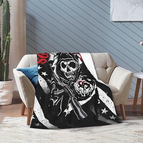 Miniatura 2 de Mantas de forro polar de anarquía de Sons of Horror Drama para sofá y dormitorio, mantas de aire acondicionado suaves para todas las estaciones, 50