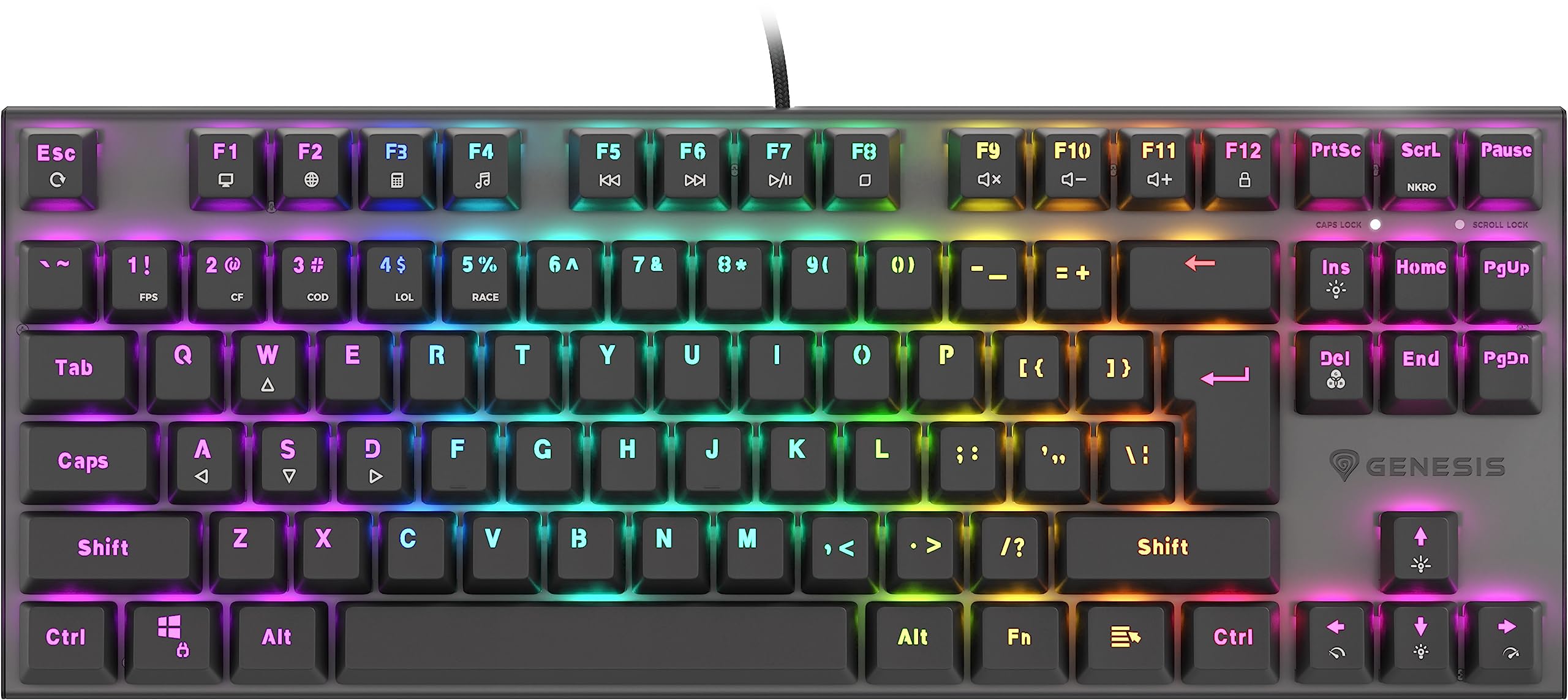 Genesis Thor 303 TKL US Illuminazione RGB Meccanica Red Switch Hot Swap