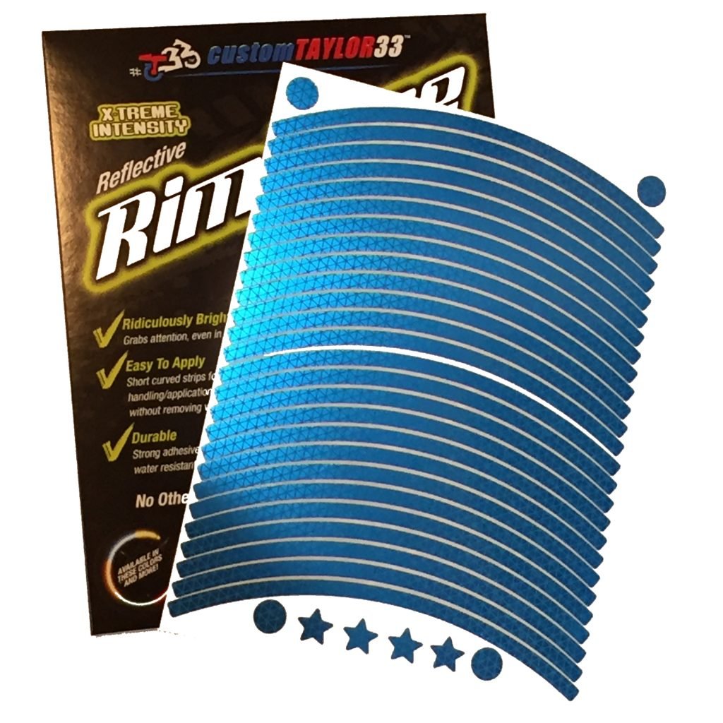 customTAYLOR33 New Special Edition Baby Blue High Intensity Grade Reflective Copyrighted Safety Rim Tapes, 16" (Rim Size)