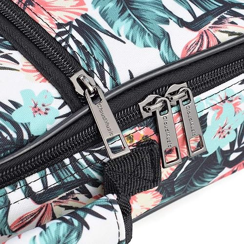 Miniatura 101 de CLOUDMUSIC Funda para ukelele - Mochila acolchada para soprano de 21 pulgadas (soprano, bordado de flores de pavo real azul)