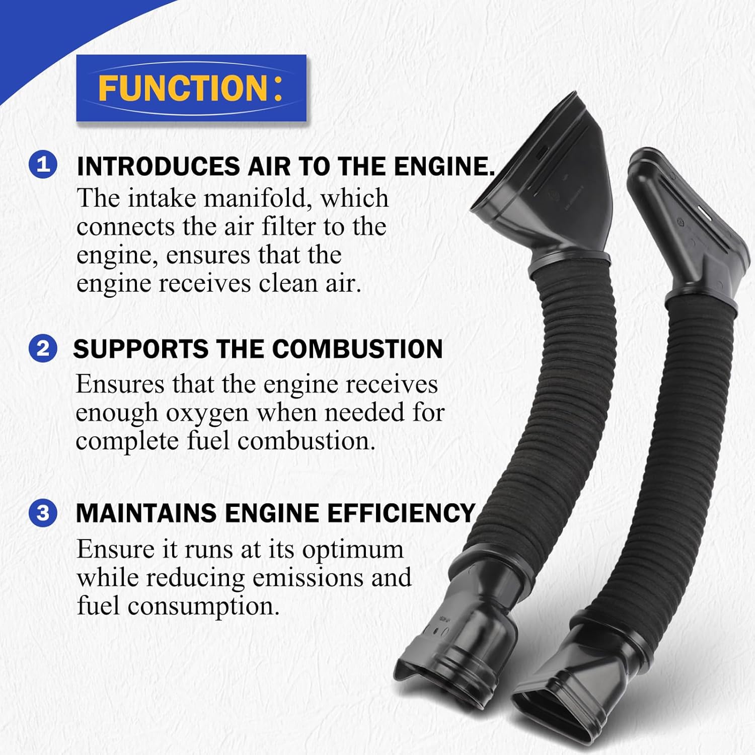 6420948797 & 6420948897 Air Intake Inlet Duct Hose Left & Right for Mercedes-Benz 2013-2016 GL350 / 2012-2014 ML350 Bluetec 4Matic V6 Diesel 3.0 Replaces# A6420948897, A6420948797