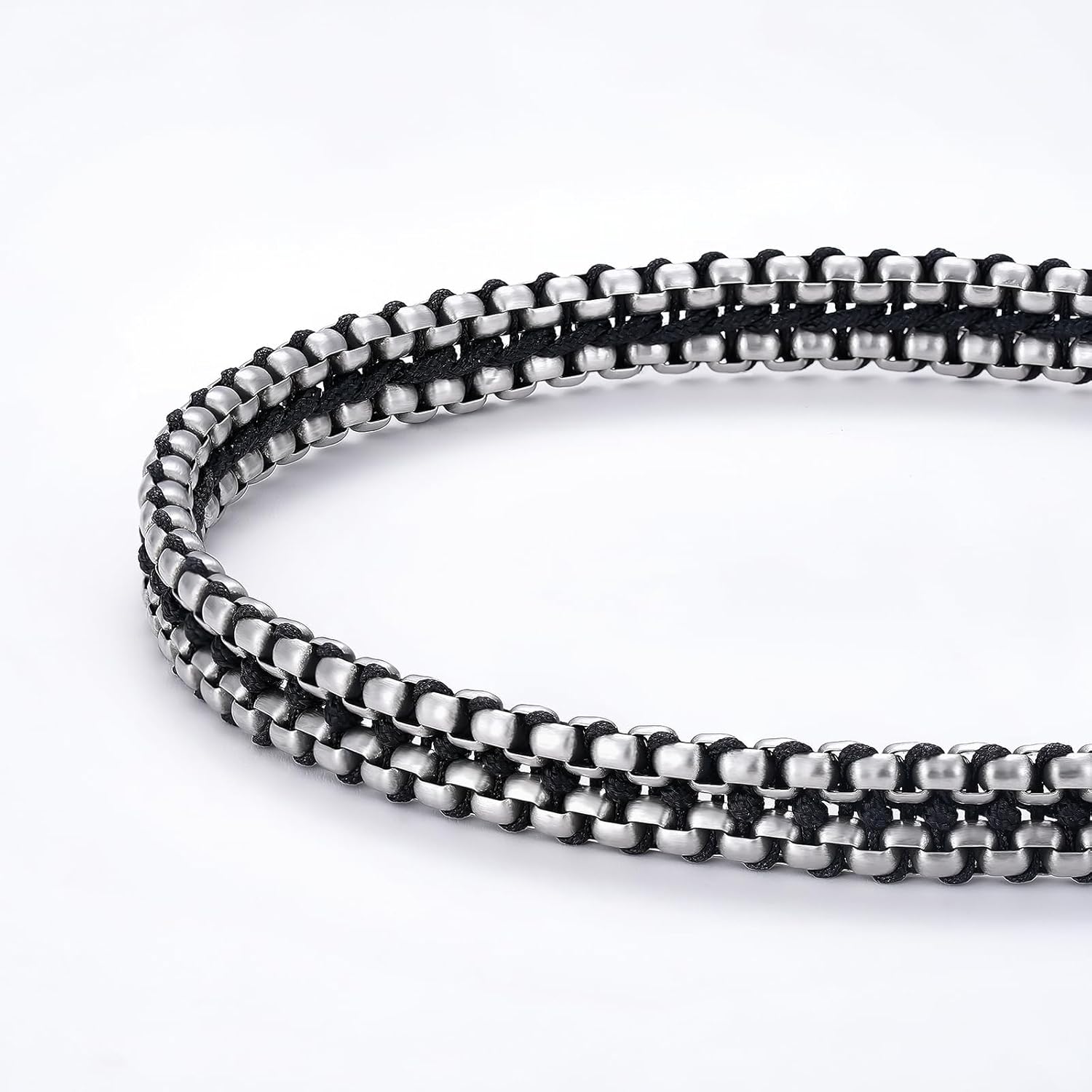Braided Bracelet for Men, Stainless Steel Nylon Rope String Bracelets, Handmade Fashion Handmade Jewelry Gifts