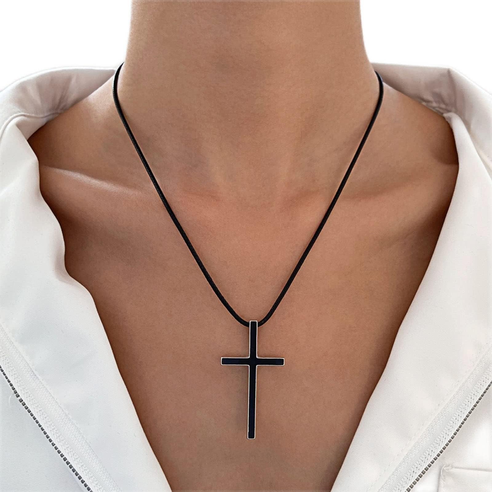 Black-rectangle Herringbone Chain Pendant Necklace | Le 31 | Men's Necklaces - Foto 8
