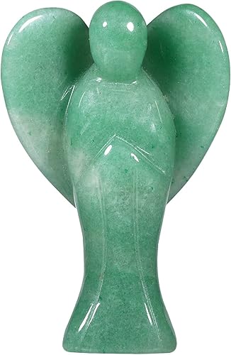 Miniatura 15 de mookaitedecor Estatua de ángel guardián de cristal de cuarzo rosa de 3 pulgadas, estatua de ángel tallada a mano con alas de corazón