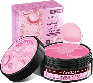Lot de 60 masques hydratants pour les yeux - Collagène rose - Hydrogel anti-âge - 30 paires - Acide hyaluronique - Pour enlever les cernes sombres - Masque pour les yeux au collagène