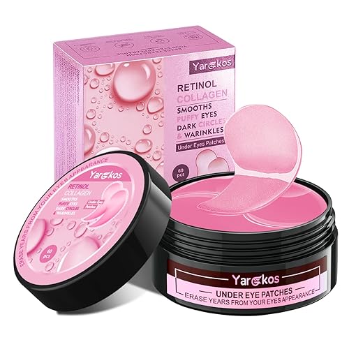 60 parches rosas para debajo de los ojos, 30 pares de máscaras debajo de los ojos para ojeras para tratamiento de ojos hinchados, almohadillas de