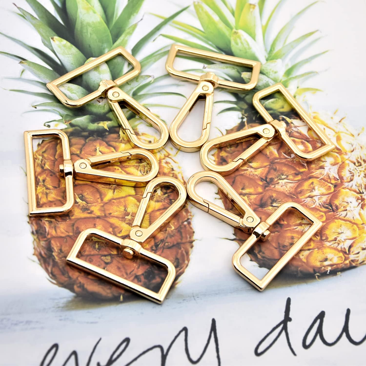 15 Pcs Metal Swivel Lobster Clasp Claw Push Gate Snap Hooks for DIY Crafts Keychain Purse Handbag Making (Gold,1-1/2 inch) - Image 3