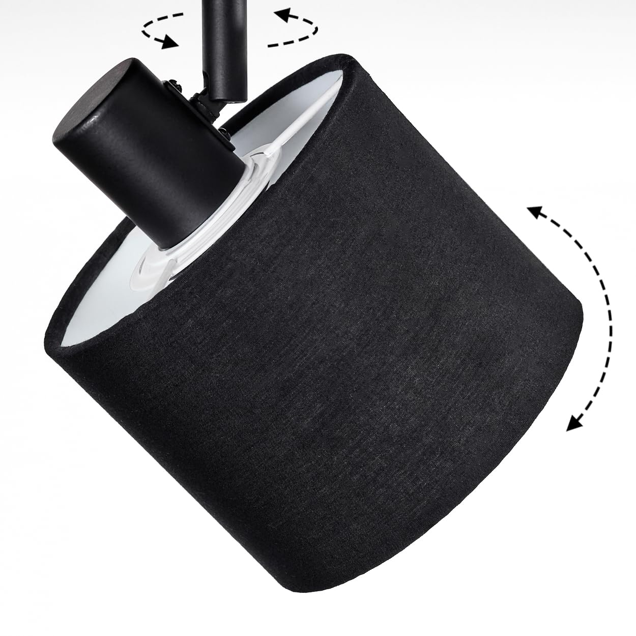 HOFSTEIN Lampa sufitowa Bassagoda, lampa sufitowa z metalu/materiału w kolorze czarnym/białym, regulowana lampa o nowoczesnym wzornictwie (abażury Ø 12 cm), 3 x E14, do jadalni, salonu, sypialni