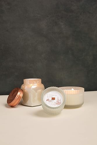 Miniatura 9 de Paddywax Cypress & Fir Holiday - Vela perfumada vertida a mano (3 unidades), 2 onzas, vidrio de mercurioesmerilado