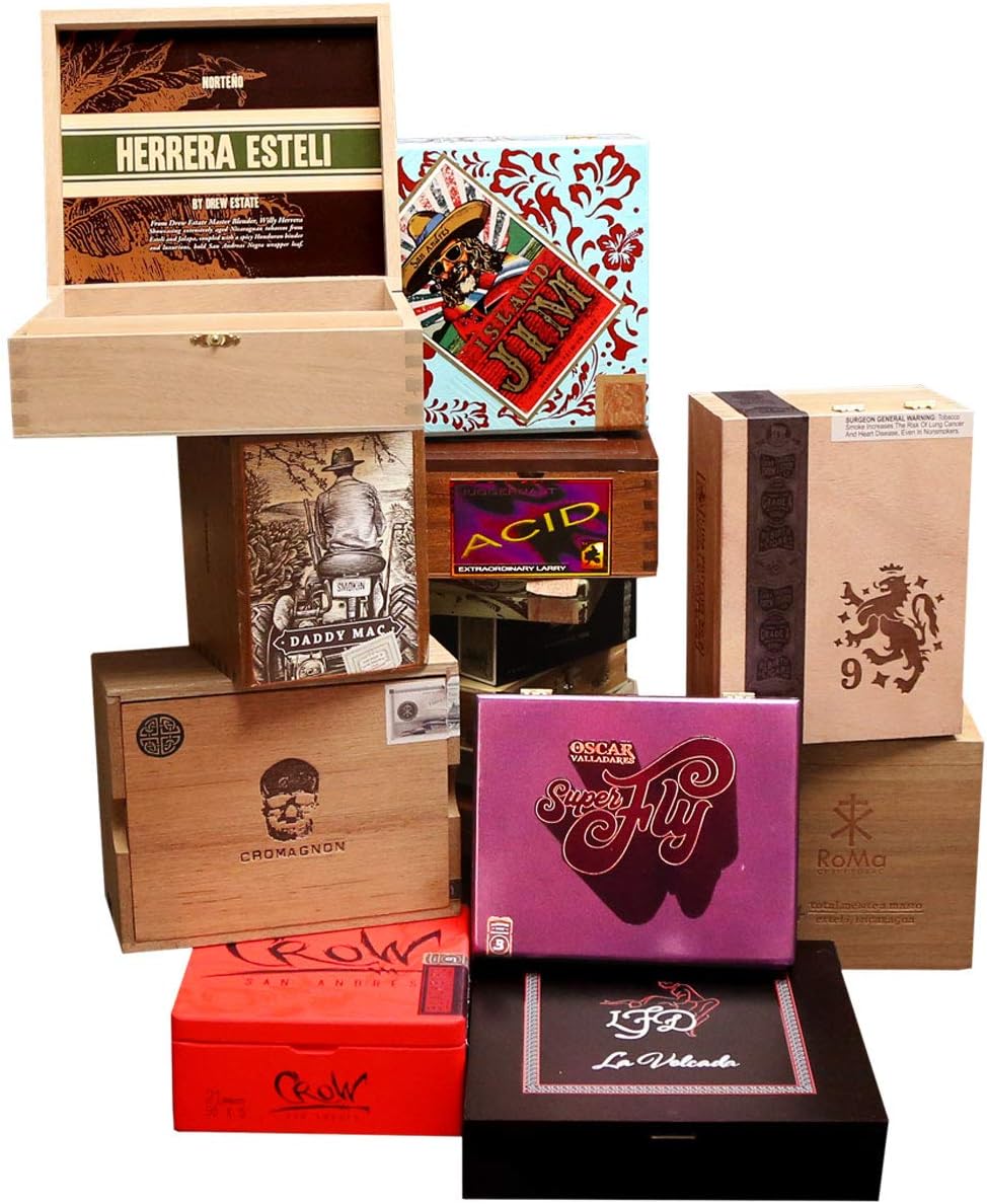 Premium Wooden Empty Cigar Boxes for Decor & Crafts Contemporary Rare Lot of 10