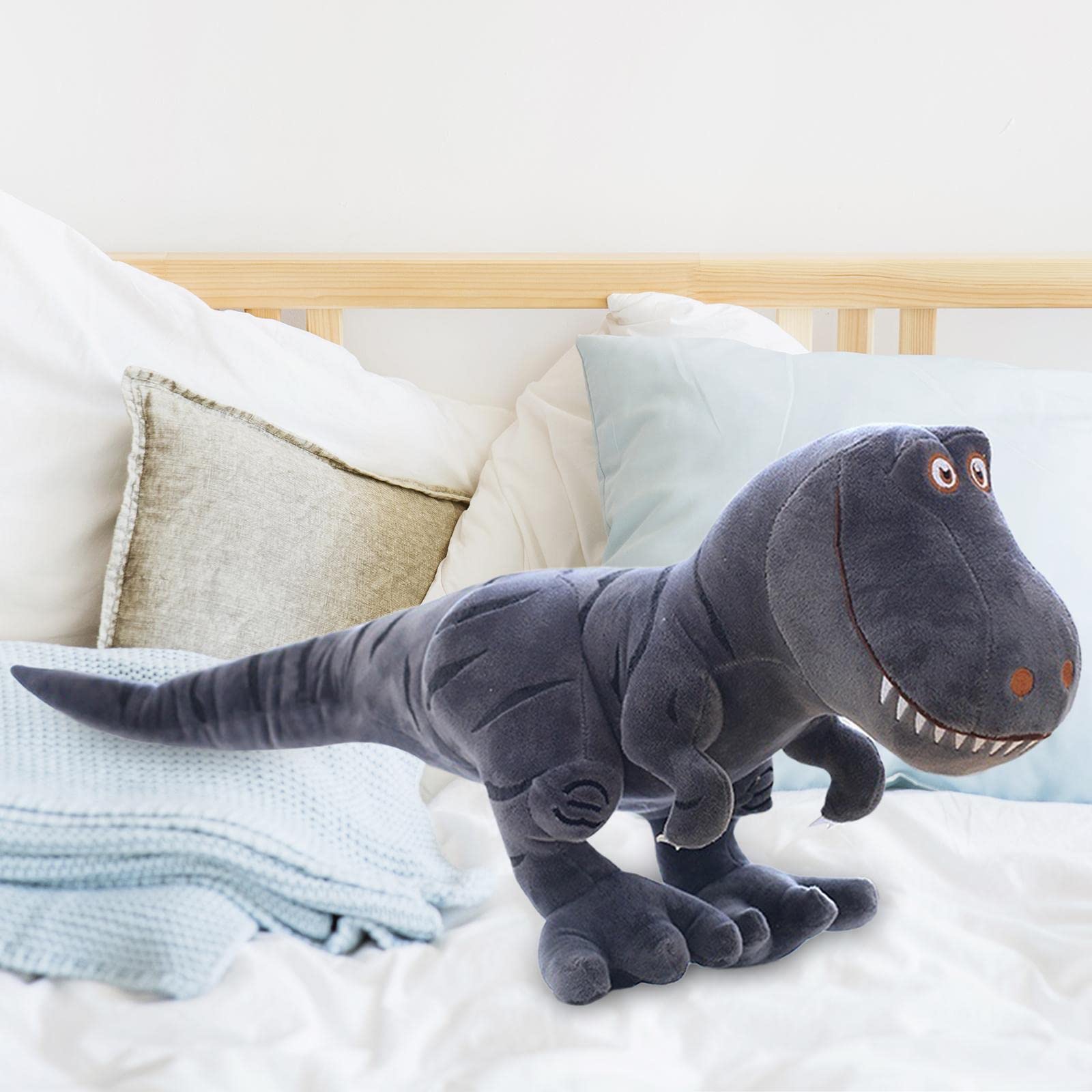 Cuscino di Peluche a Forma di Dinosauro, Figura Decorativa con Facciale, Cuscino di Peluche a Forma di Dinosauro per Auto, 100 CM