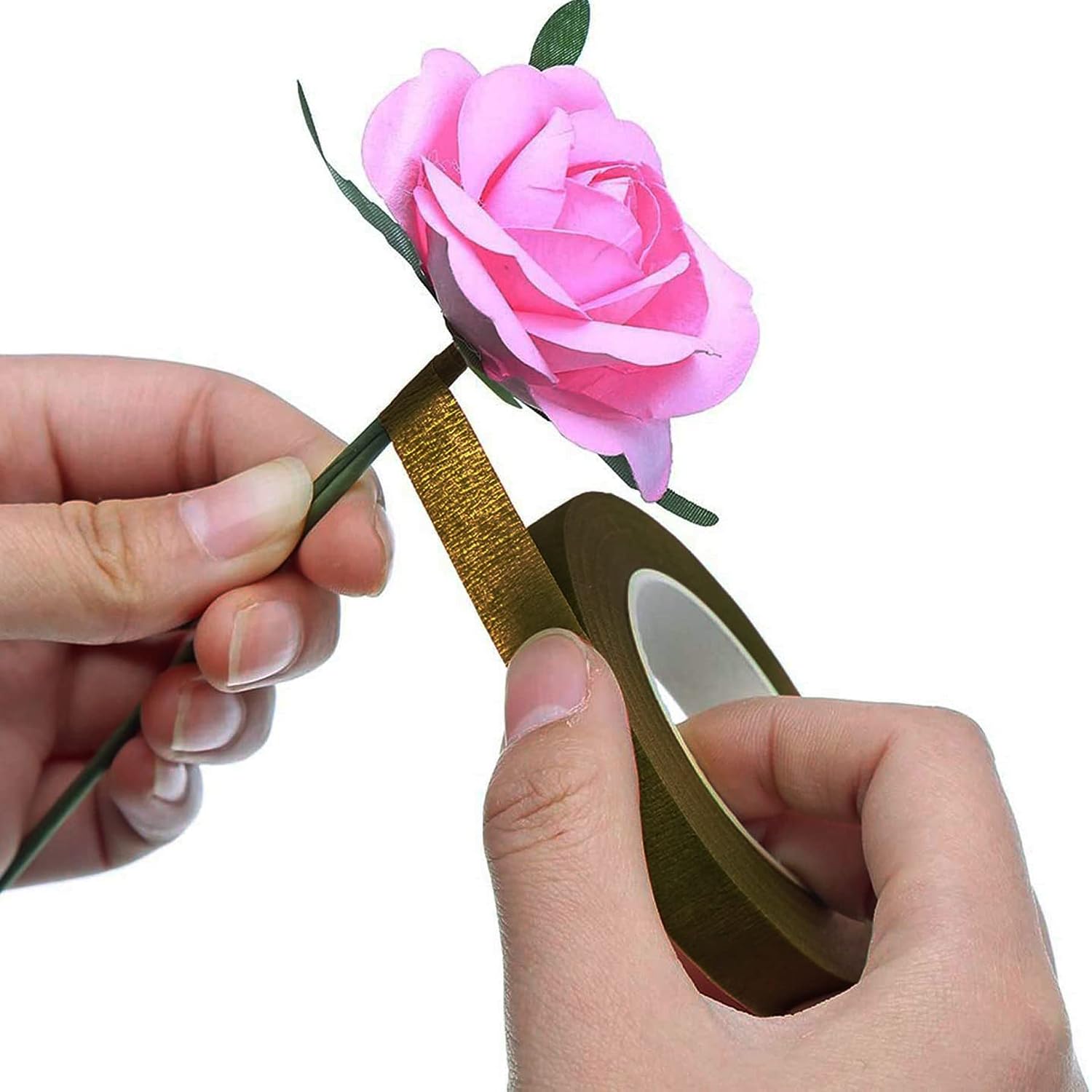 Woohome 4 Roll Florist Stem Wrap, 12mm Width Floral Tape Bouquet Tape, 90 Feet/Roll Flower Tape