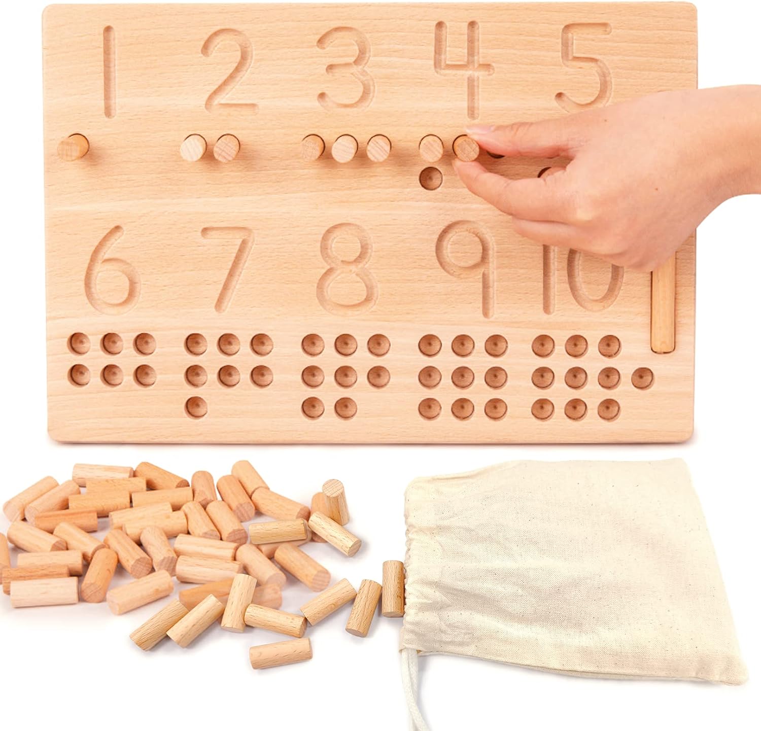 RUIZHUO Counting Peg Board Toys Montessori Math Manipulatives Numbers for
