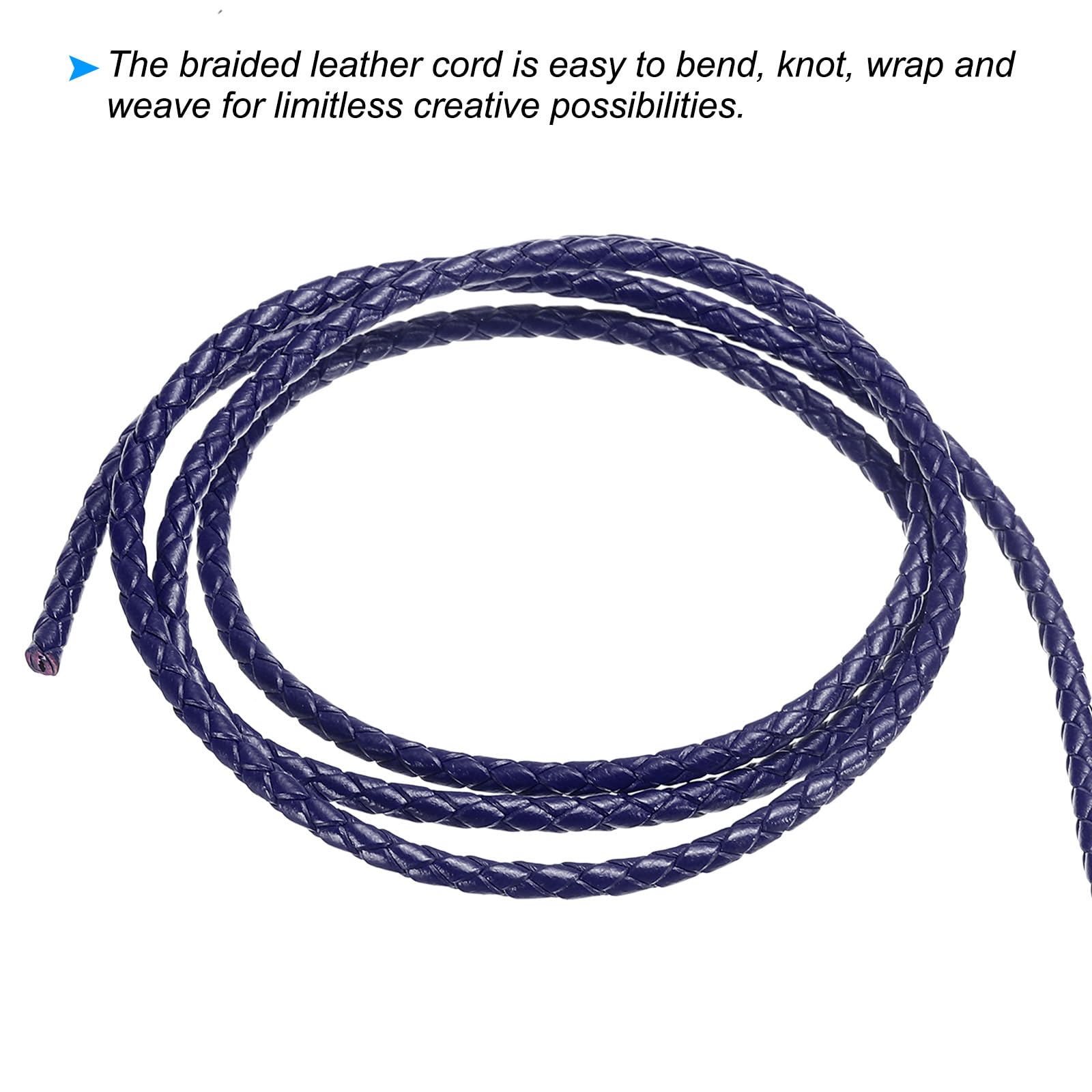 PATIKIL Round Braided Leather Cord - Image 4