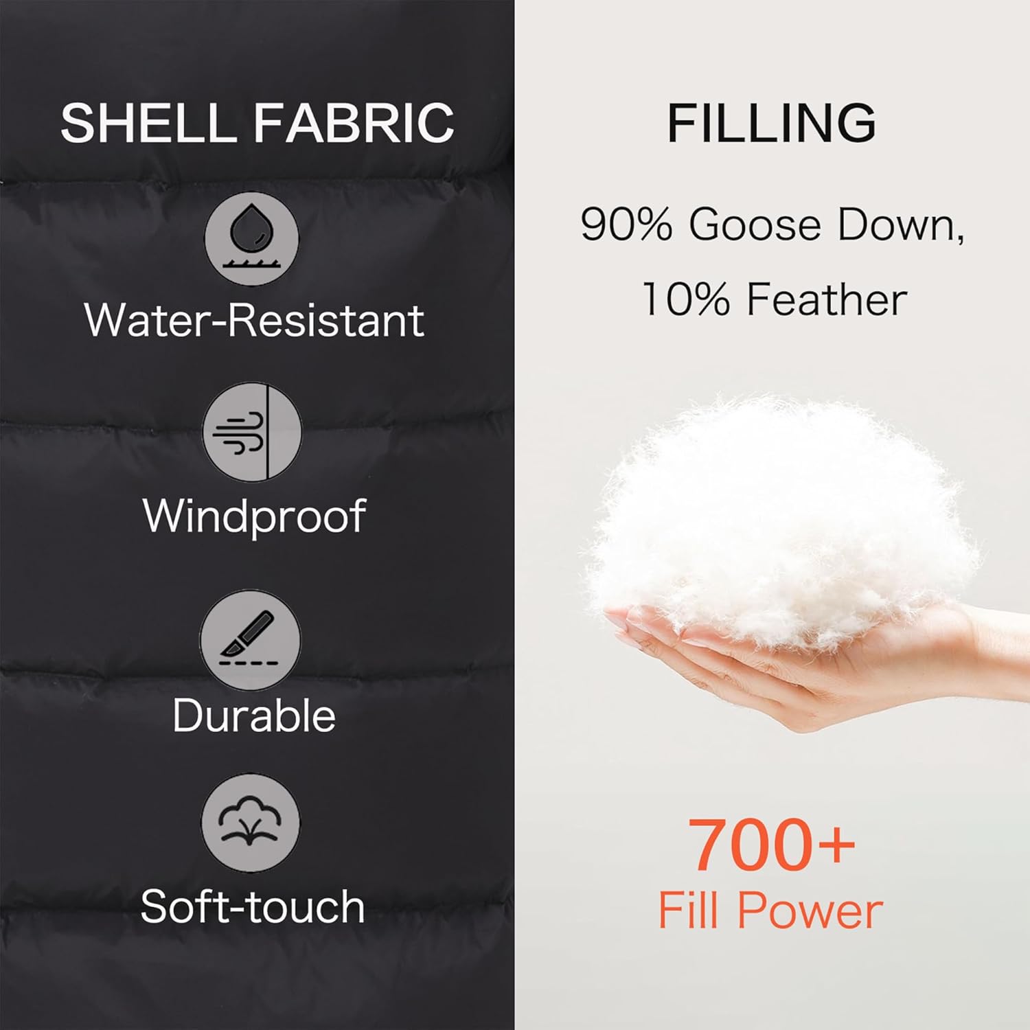 Women's Long Goose Down Coat with Heat-Retaining Lining Thickened Winter Warm Hooded Puffer Jacket with Hem Slit - Image 5