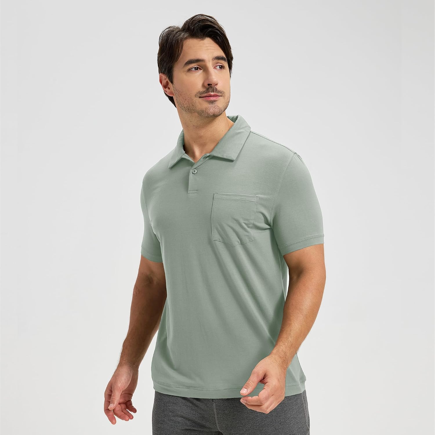 netdraw Mens Ultra Soft Bamboo Viscose Pocket Polo, Lightweight Cooling Performance Golf Shirt