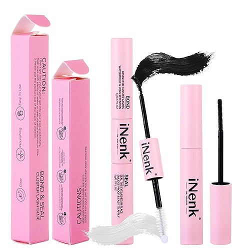 INENK - Kit de pegamento para pegar y sellar pestañas, pegamento de pestañas superfuerte para extensiones de bricolaje, de larga duración,