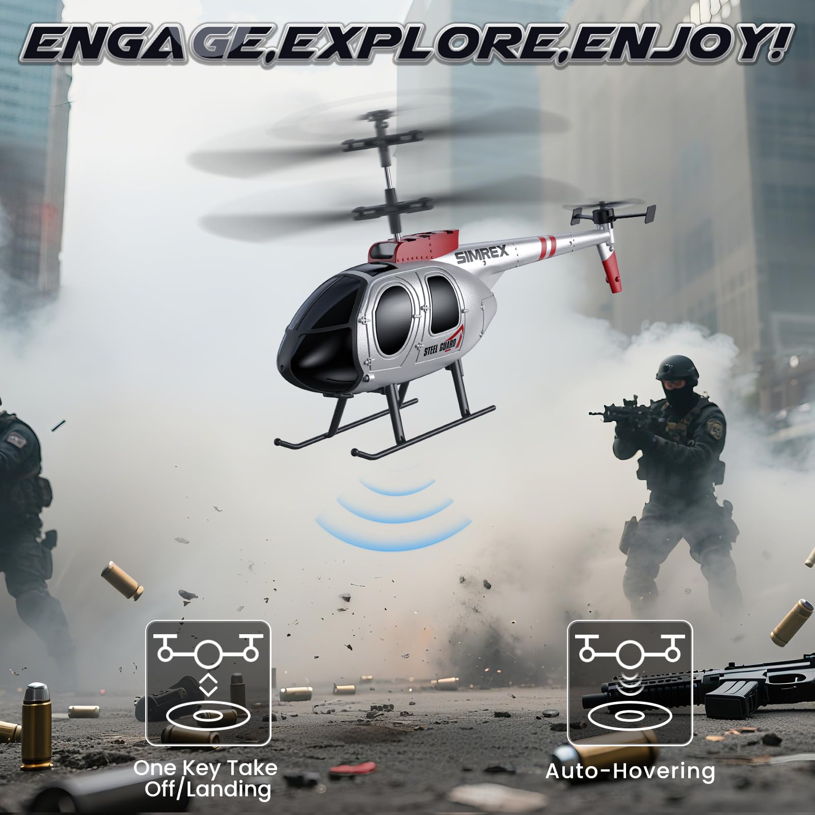 SIMREX Remote Control Helicopter for Kids 2 Speed Mode With 20Mins Flight, Helicopter Toy Drone, Altitude Hold - Image 4