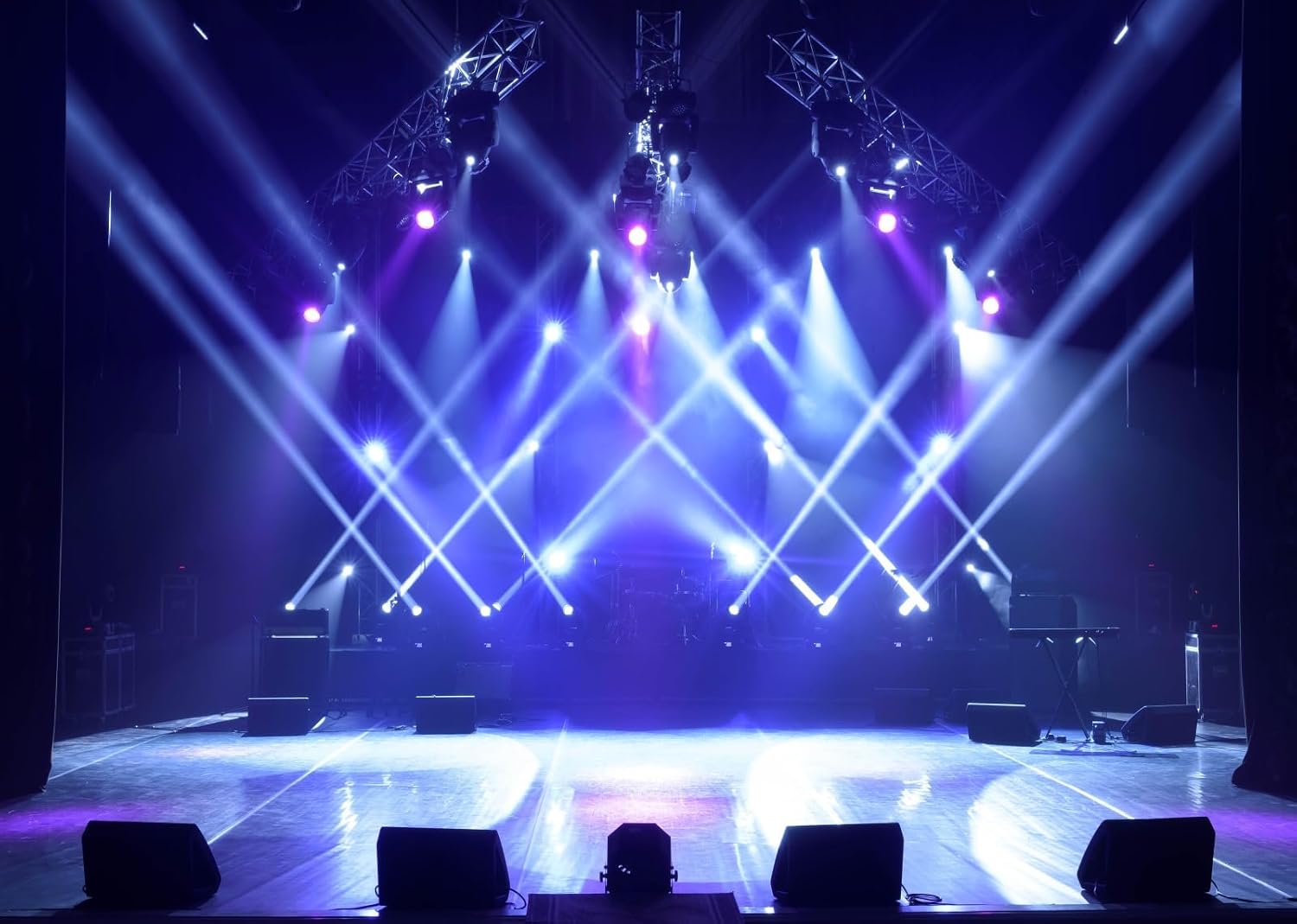 5x4ft Free Stage Concert Backdrop Lighting Devices Live Show Photography Background Music Party Decor Adult Portrait Photo Booth Video Shooting Studio Props