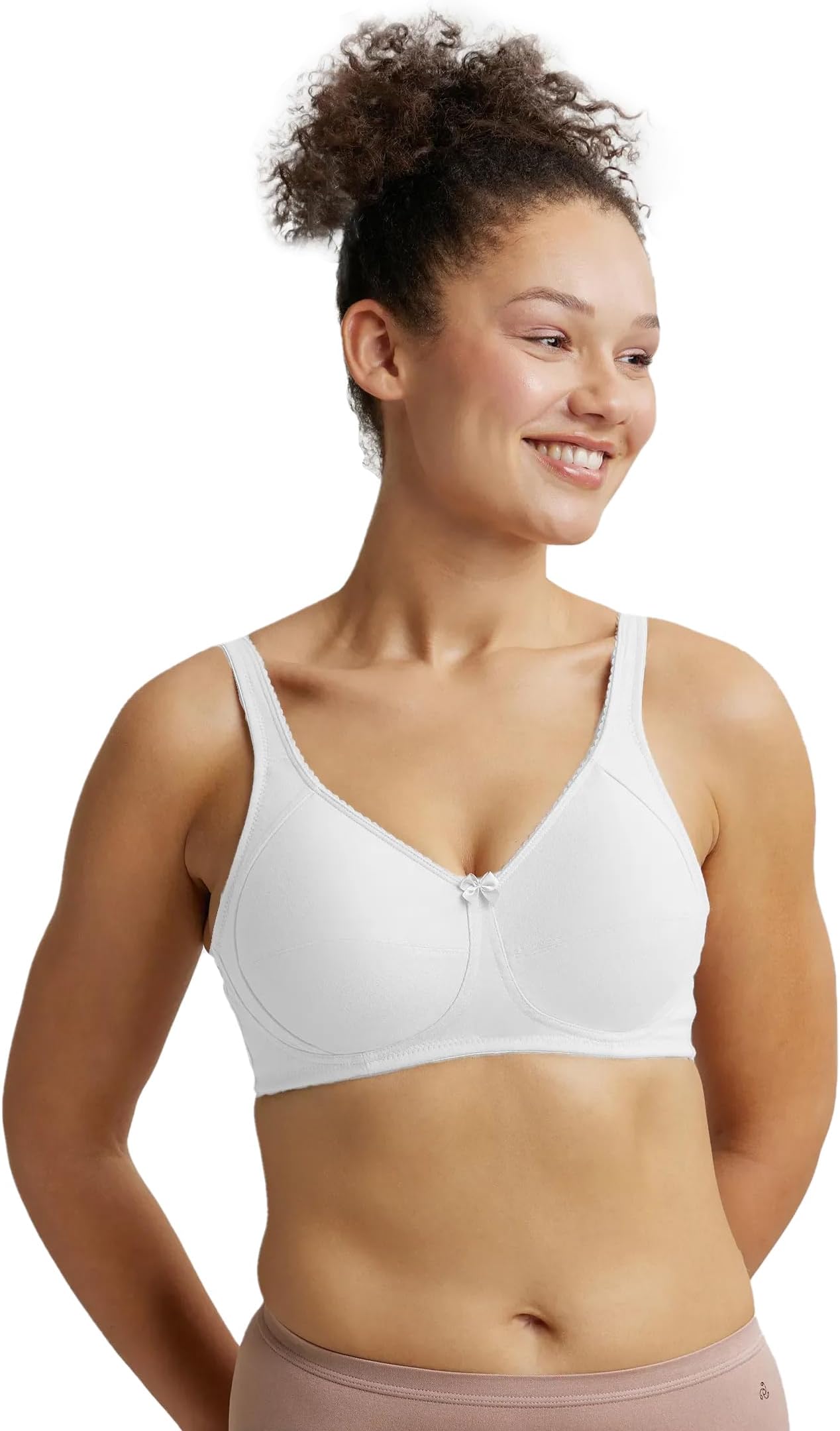 Jockey ES13 Women's Wirefree Non Padded Super Combed Cotton Elastane Stretch Full Coverage Plus Size Bra with Side Panel Support and Adjustable Broad Fabric Straps