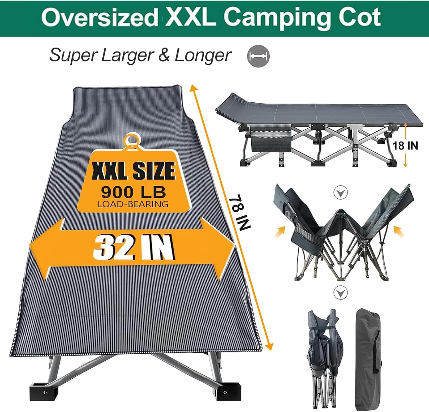 Folding Camping Cot,Double Layer Oxford Portable Travel Camp Cots,Portable Sleeping Bed Cots for Camp Office Use Outdoor Cot Bed for Traveling