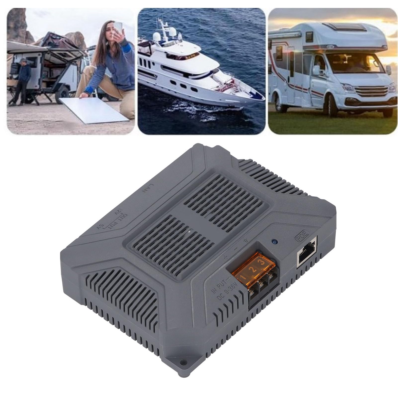 YWBL-WH GigE Iniettore PoE 200 W con USB Tipo C, Iniettore PoE Passivo Ad Alta Potenza per Gigabit Ethernet, Ideale per Streaming Video e Reti Satellitari
