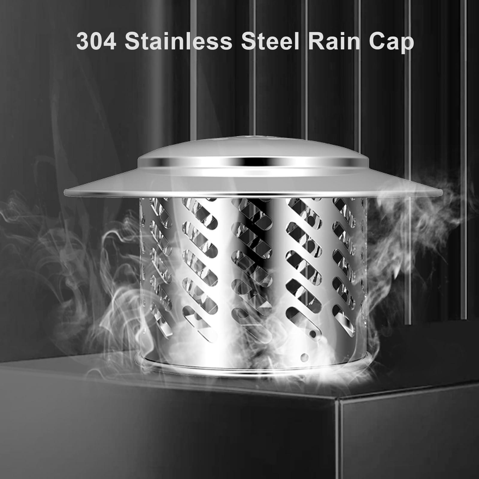 Cappa per camino in acciaio inox con schermo, protezione impermeabile per bocchetta di ventilazione del tetto per tutte le stagioni