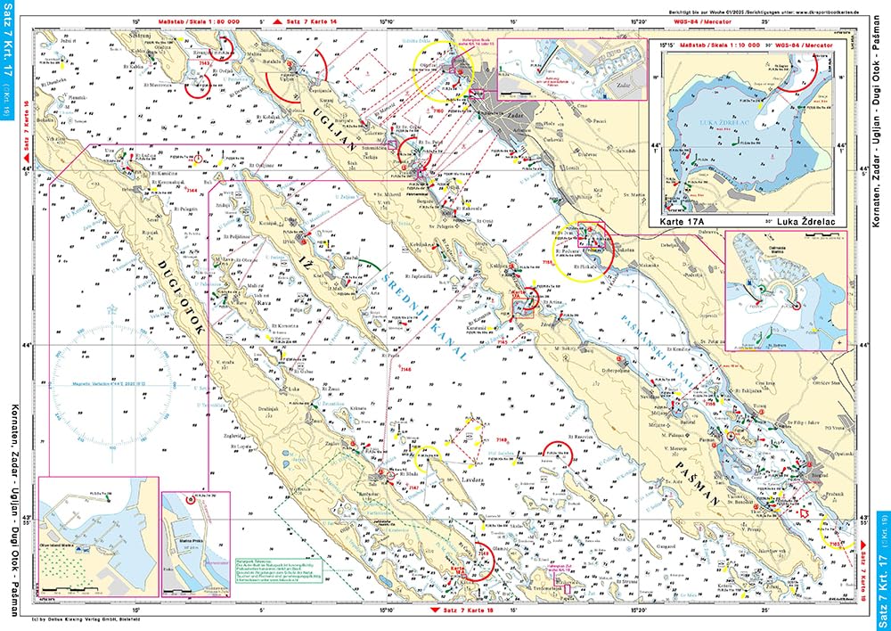 Sportbootkarten Satz 7: Adria 1 (Ausgabe 2025/2026): Venedig - Rijeka - Sibenik - Drvenik V.
